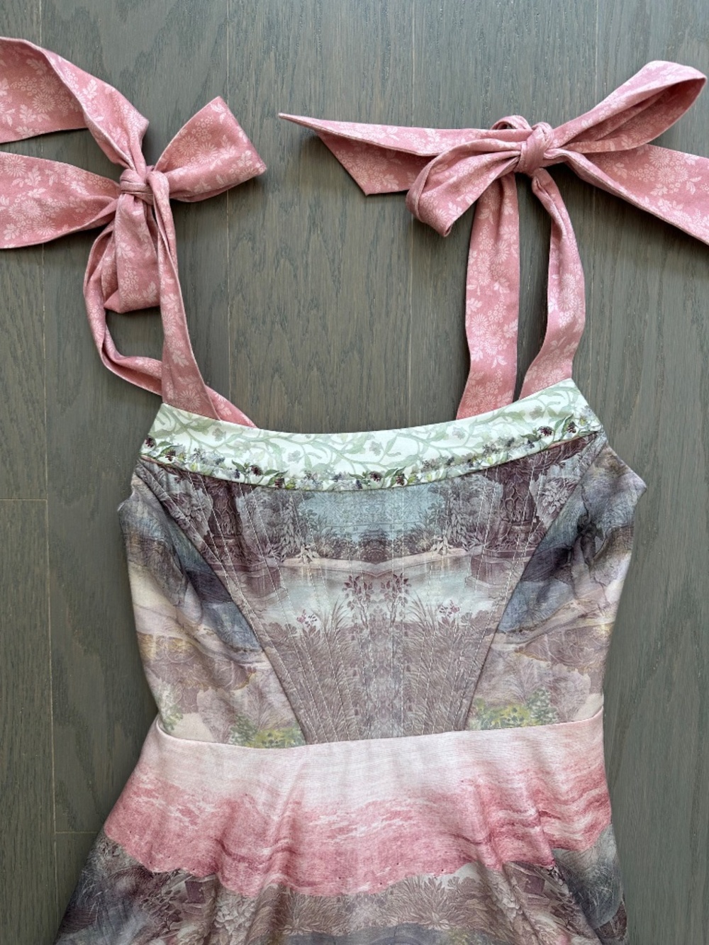 Alice + Olivia Rosalee Versailles Corset Pink Tie Maxi Dress Bustier - Size 2 - Picture 3 of 8